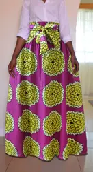 2019 Новая африканская Женская юбка с принтом дизайн большой размер плиссированная юбка с поясом #7193