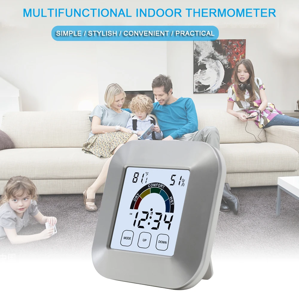 

New Weather Station indoor Thermometer Hygrometer Digital LCD C/F Temperature Humidity Meter Alarm Clock 0-50C