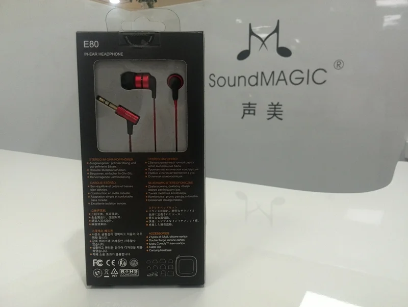 Soundmagic E80 HiFi наушники вкладыши супер бас идеальный звук наушники полностью металлические наушники сильный бас чистый голос - Цвет: Red in retail box