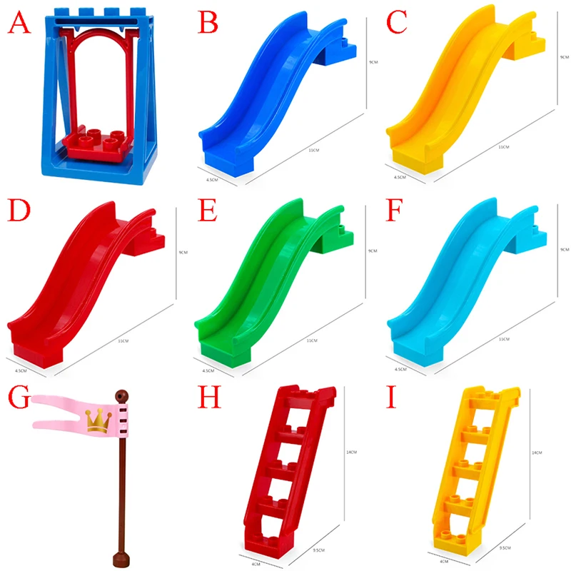 Cliver السياج انزلاق سلم درج مجموعة الطوب جزيئات كبيرة اللبنات التبعي الاطفال DIY دمى هدايا متوافق مع