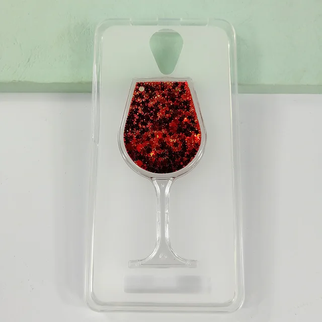 Best Offers New Quicksand Rhinestone Red Wine Glass Pattern Protective Case For Haier i50 Cover Soft TPU Silicone Back Cover For Haier i50