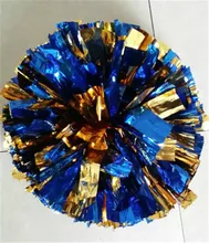 2 pcs Free Shipping adult Cheering pompom with baton handle Metallic cheerleading Pom Pom many color cheerleader
