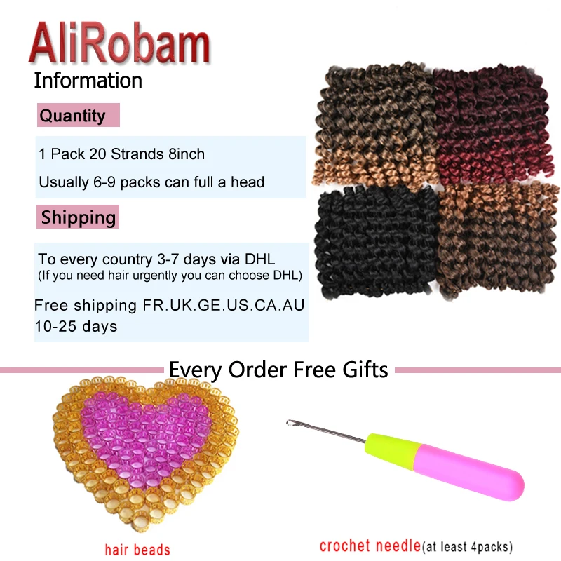AliRobam jumpy Wand Curl ямайский отказов химическое плетение волос крючком коса