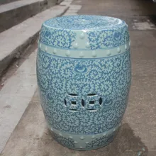 Китайский керамический барабан табурет для ванной стул туалетный синий и белый табурет сиденье