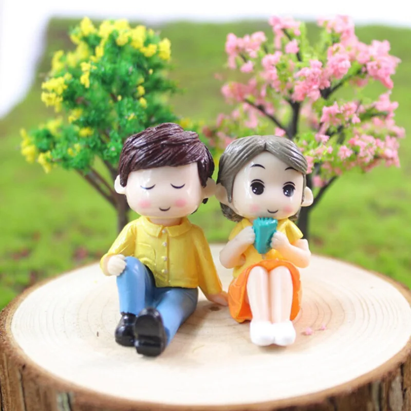 Cake Decoration For Wedding Scene Ornament Couple Doll Propose Marriage Lover Figurines A Pair Sitting | Дом и сад