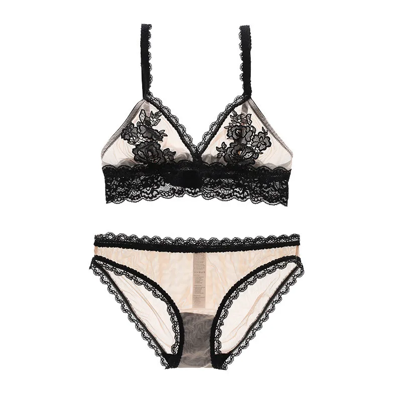 

Underwear Women women lingerie Lace Bralette Bra Set Floral Embroidery Lingerie kits PY