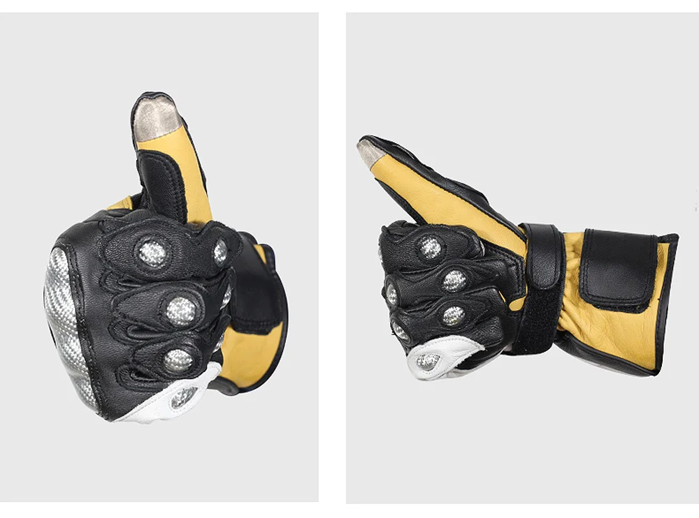 Moto rcycle козья натуральная кожа перчатки moto rbike углеродное волокно превосходная защита рукавицы зимние гоночные Guante MCS-34