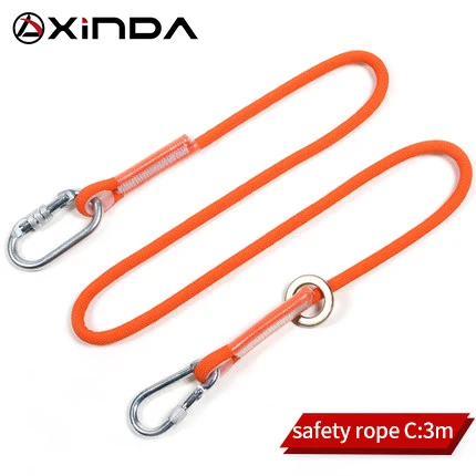 XINDA Профессиональный высокогорный защитный ремень безопасности нейлоновый ремень с крюком высокопрочный износостойкий анти-падение - Цвет: safety rope C3m