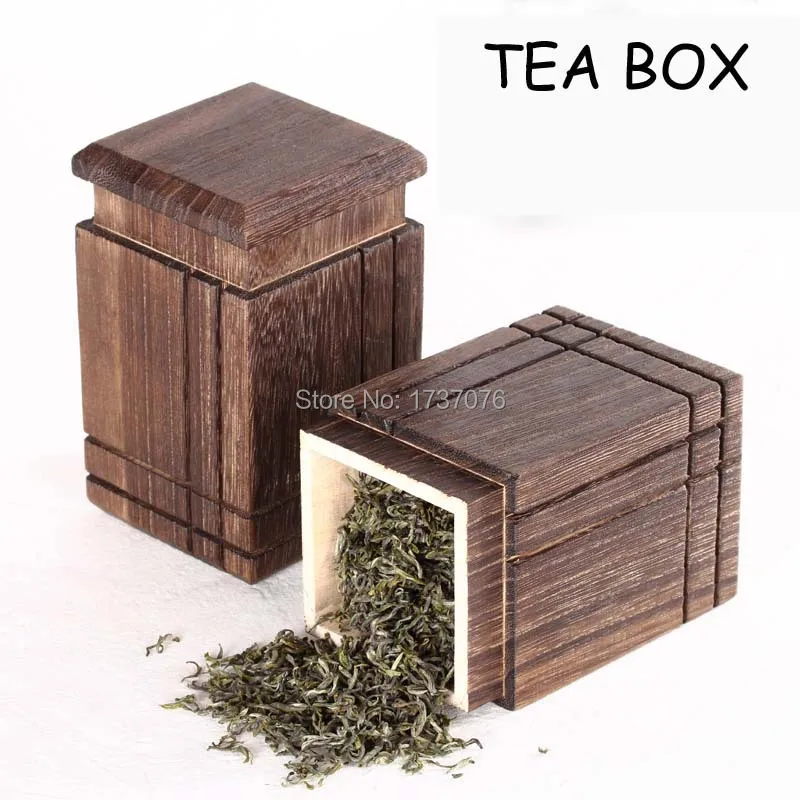 1pc high quality  square wooden mason jar for tea ...