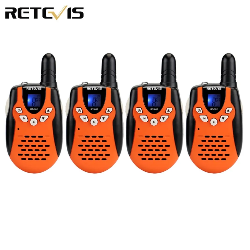 

4pcs Retevis RT602 Kids Radio Walkie Talkie UHF 0.5W 8CH LCD Display VOX With Charger Battery A7120