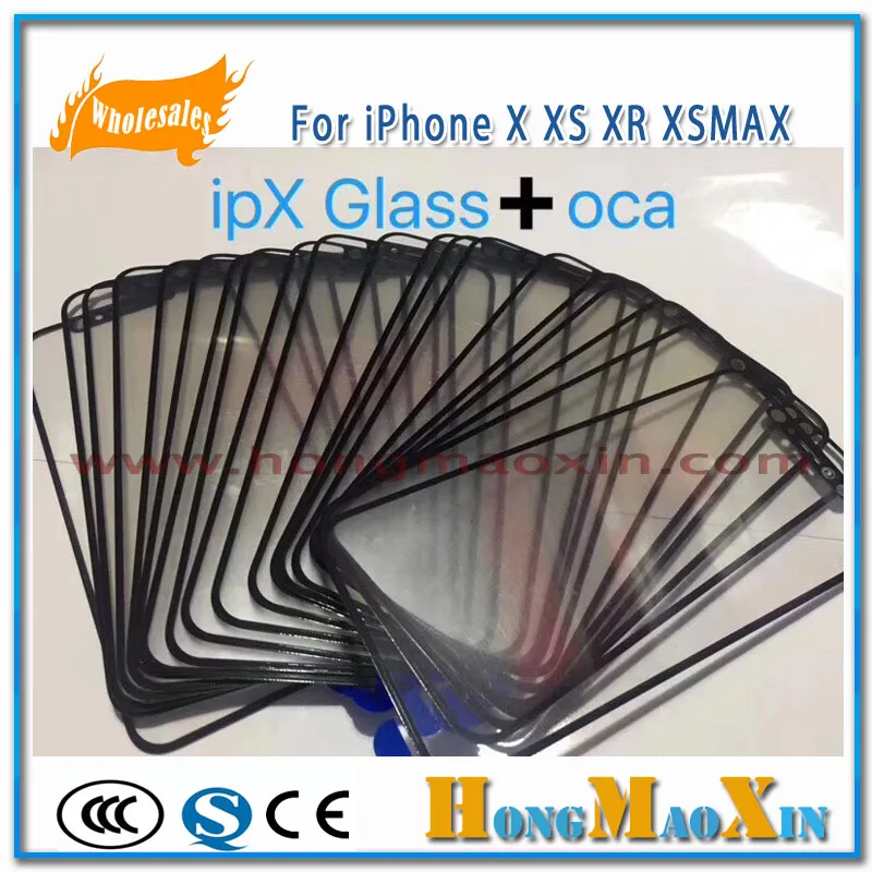 20 шт переднее внешнее стекло для iPhone 11 Pro X XS XR XSMAX или объектив с OCA пленкой ЖК экран