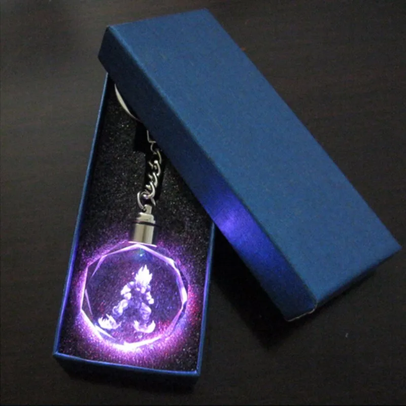 8 видов стилей Dargon Ball Z кристалл брелок светодиодный мини Новинка красочные огни подарок для детей Gohan, Goku, Goten, Buu, trunks