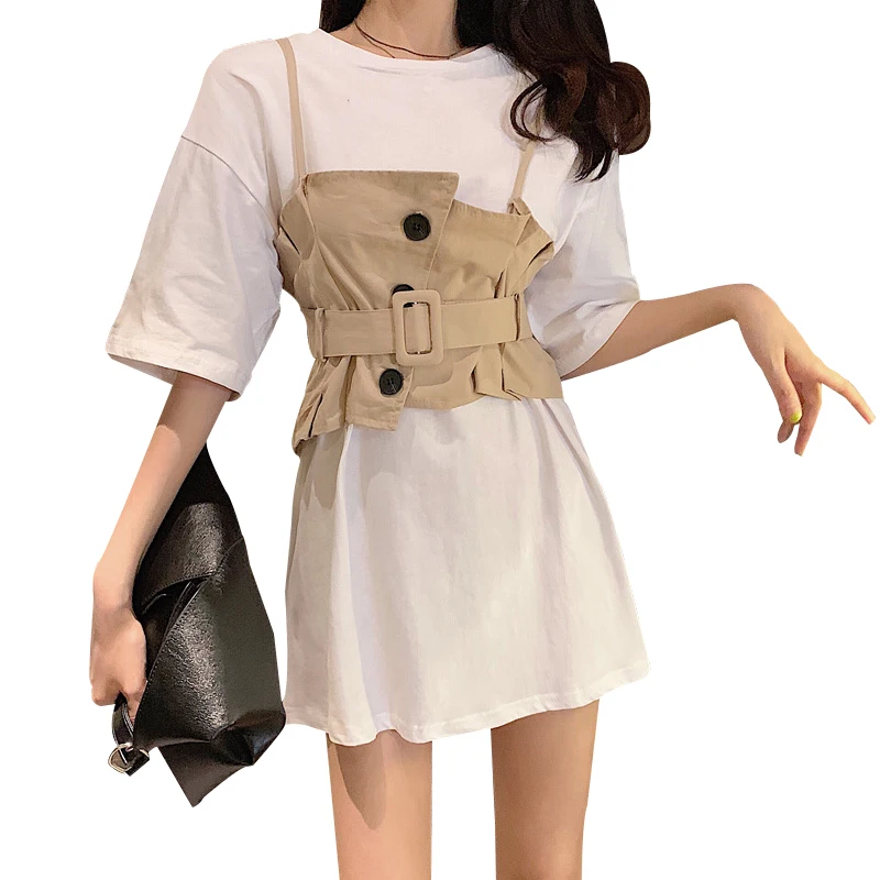 

Korean style comfortable maternity nursing clothes set summer short sleeve T-shirt two-piece suit postpartum women breastfeeding