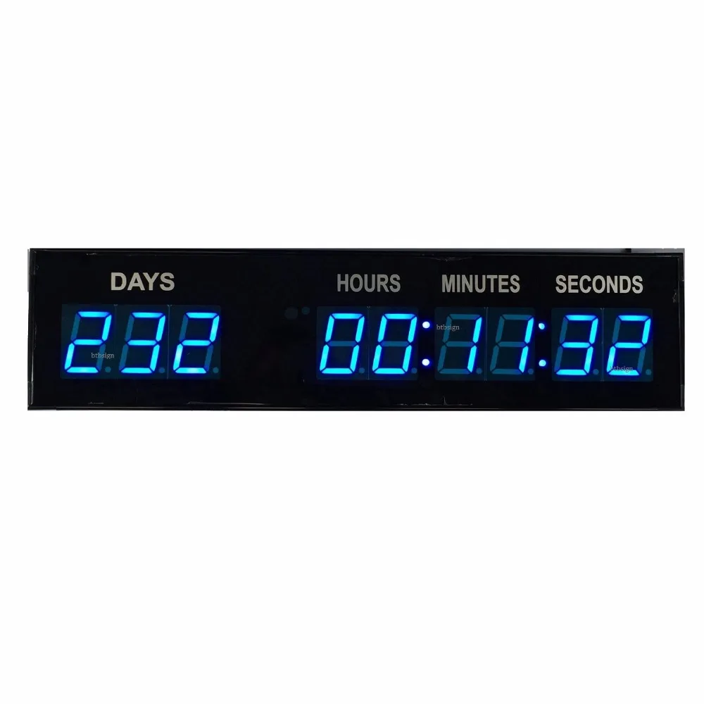 

1.8'' 9Digits Blue LED Event Countdown Wall Clock Lap To Go Timer Countdown To Special Business Day With Remote And Buttons