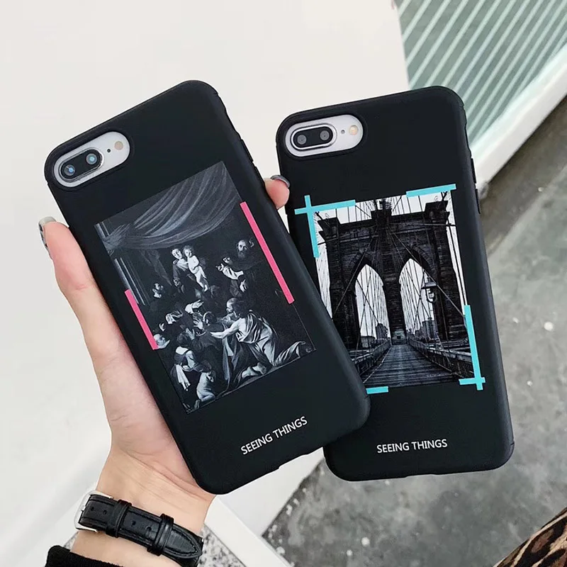 

Retro Character Bridge Phone Case For iphone XS Max XR X Case For iphone 7 7Plus 6 6S 8 Plus Scrub Candy Soft TPU Coque Fundas
