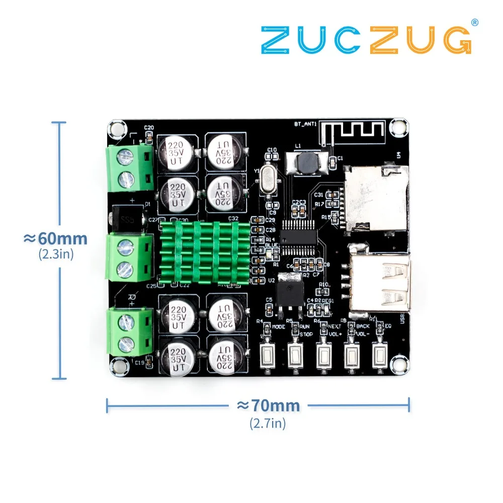 VHM-302 DC12-24V TPA3116D2 50 Вт+ 50 Вт Bluetooth 4,0 Плата усилителя с Bluetooth U диск TF карта плеер VHM-302