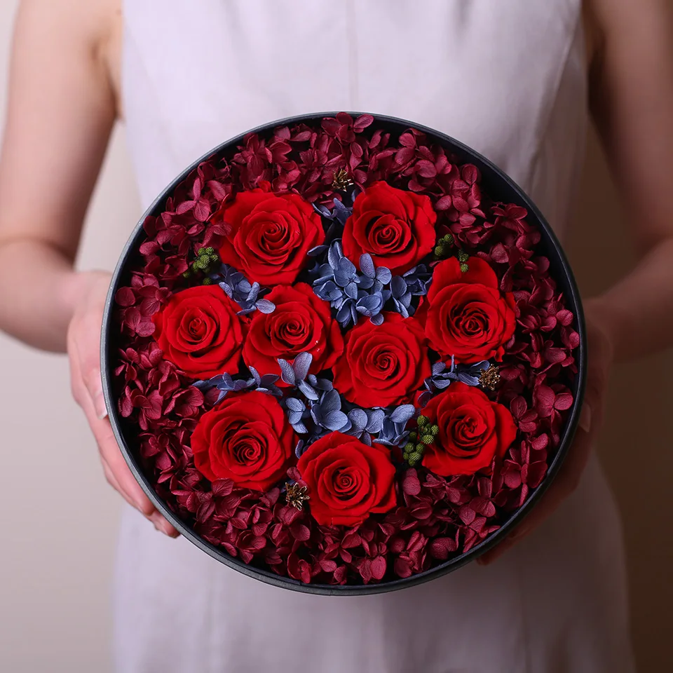 

Imported Eternal Artificial Fake Flower Fresh Live Valentine's Day Birthday Dried Rose Gift Box