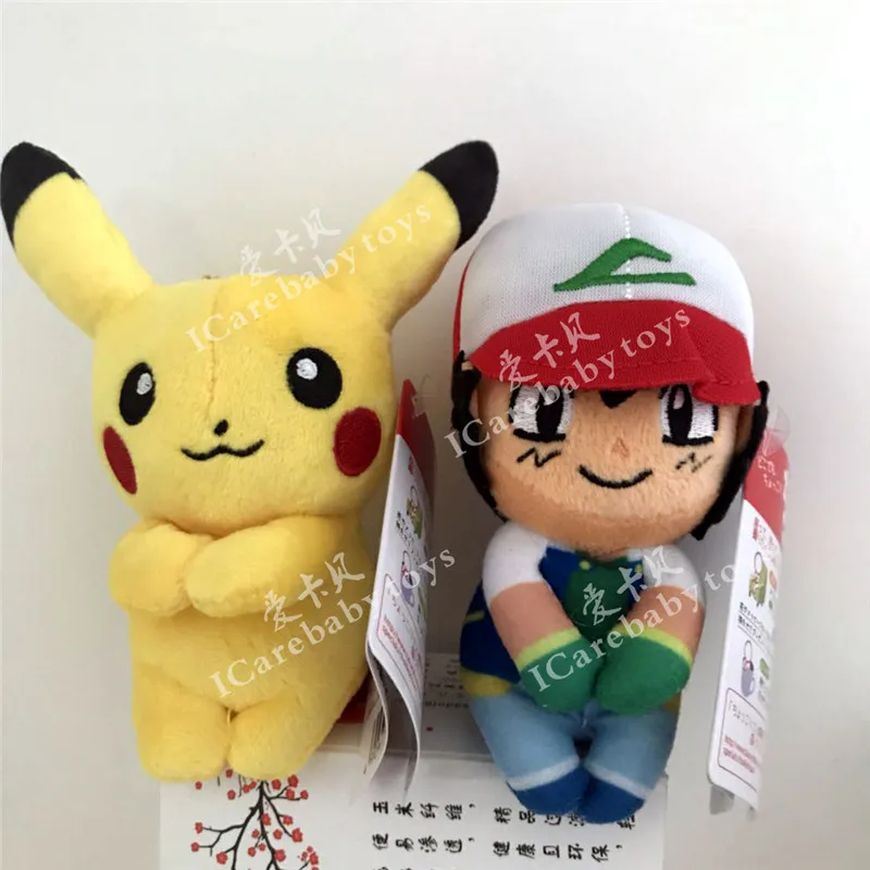 7 видов стилей Pikchu Vulpix Psyduck Meowth Ash Ketchum Brock James Jesse Misty 4," 12 см Подвеска плюшевая кукла