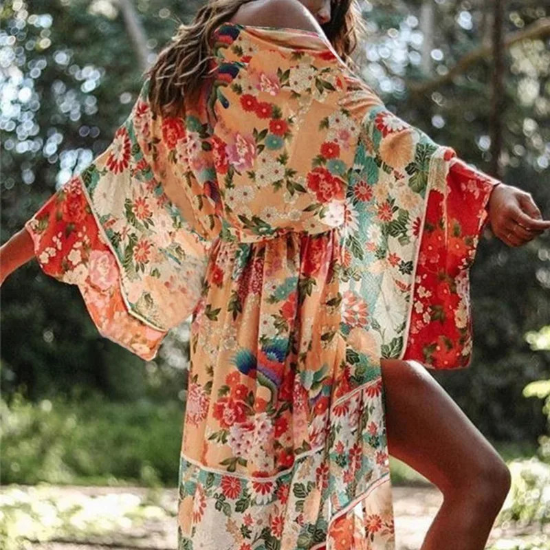 Женский купальный костюм Vestido De Praia Пляжное Платье Кафтан размера плюс туника Salida