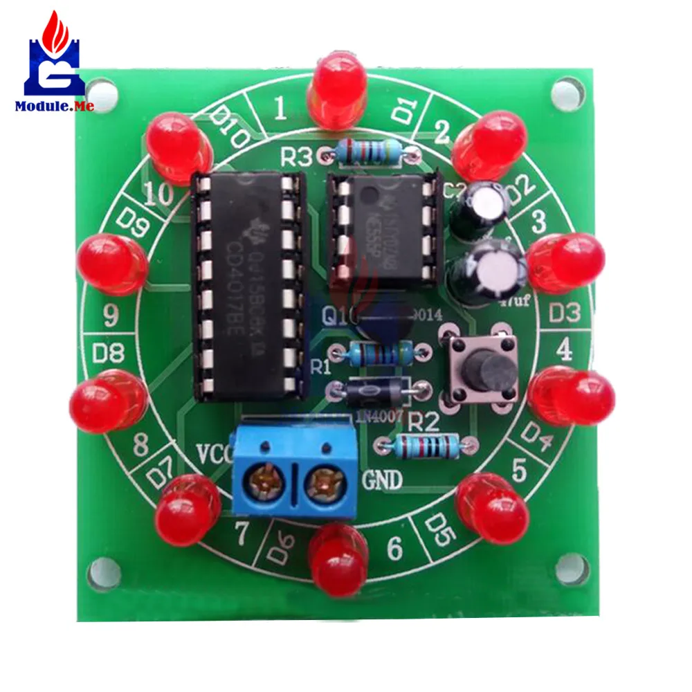 Колесо Фортуны NE555 CD4017 набор электронных DIY Bricolaje Trousse Electronica Production Lucky Rotary Suit Components