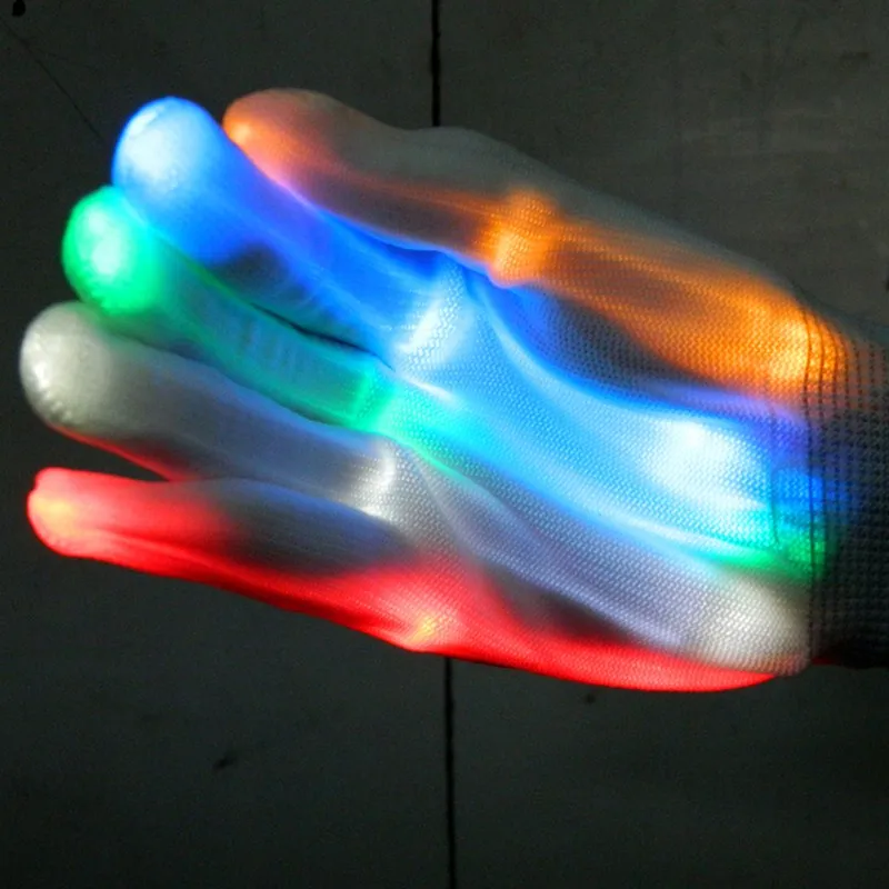 Colorful LED Flashing Gloves Finger Glow Flash Novelty Toys for Kids Adult Festive Christmas Halloween Party Gift Light Toys (13)