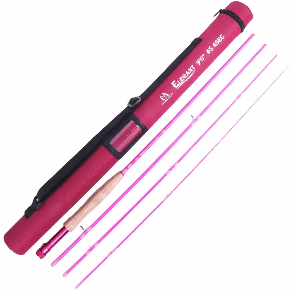 Maximumcatch 5WT يطير الصيد كومبو 9FT المتوسطة سريع الوردي يطير الصيد قضيب مع بكرة و الخط