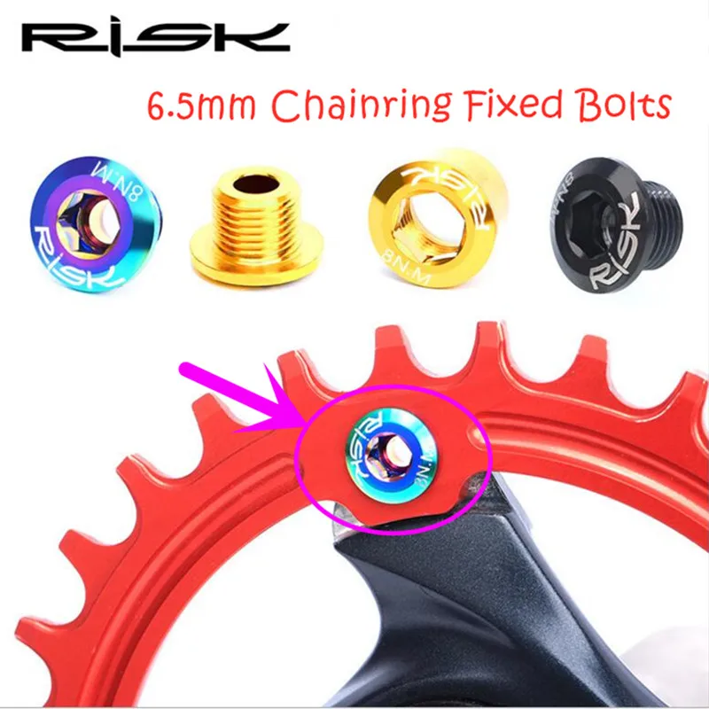 

4pcs 5pcs/set 6.5 mm Titanium TC4 MTB BMX Crankset Bolts Single Chainring Bolt Road Bicycle Gear Fixing Bolts Nuts Screws