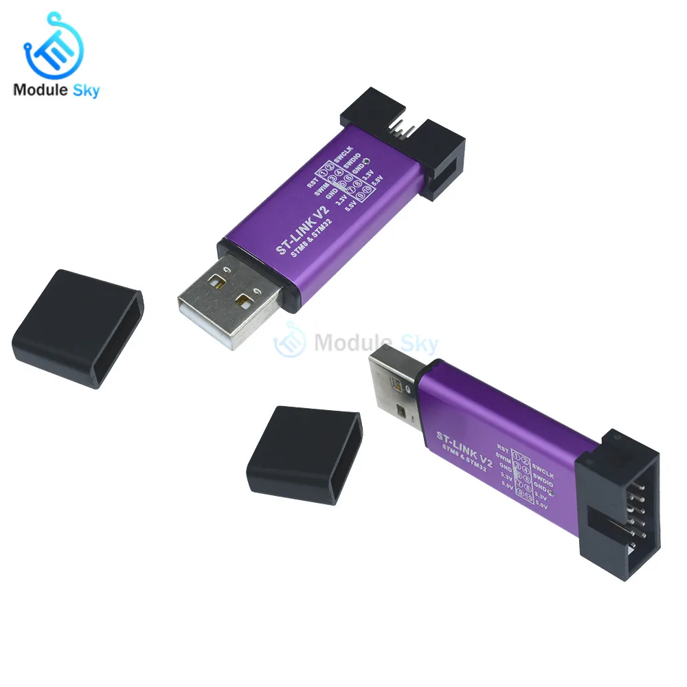 

1Set ST LINK Stlink ST-Link V2 Mini STM8 STM32 Simulator Download Programmer Programming With Cover DuPont Cable