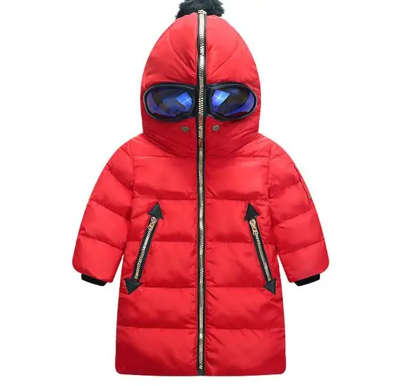 Kids Clothing Warm Ski Suit Long Sleeve Children s Jackets Hooded Glasses Pattern Kid Down Jackets