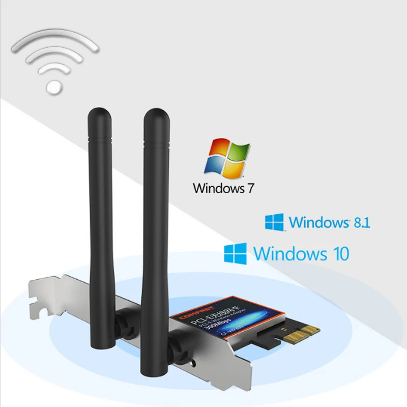 

650/1300Mbps PCI-E X1 Wireless WiFi LAN Networks Card Adapter for PC Desktop Computer LCC77