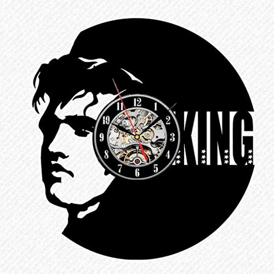 New Horloge Murale Saat Elvis Presley Wall Clock Design For Vinyl Record The King Of Rock Clocks Watch Home Decor 12 Inch