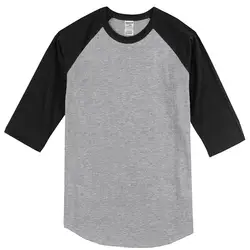 Горячая 2017 Лето три четверти рукав хлопок реглан футболка однотонная Повседневная футболка мужская брендовая одежда crossfit футболки kpop