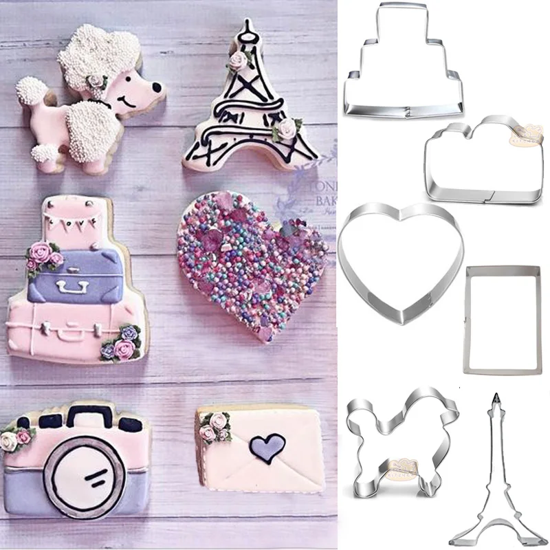 

1pcs patisserie reposteria Baking Paris Poodle Heart Molds Metal Cake Decor Tool Cookie Cutter Biscuit Cupcake Pastry Shop Mould