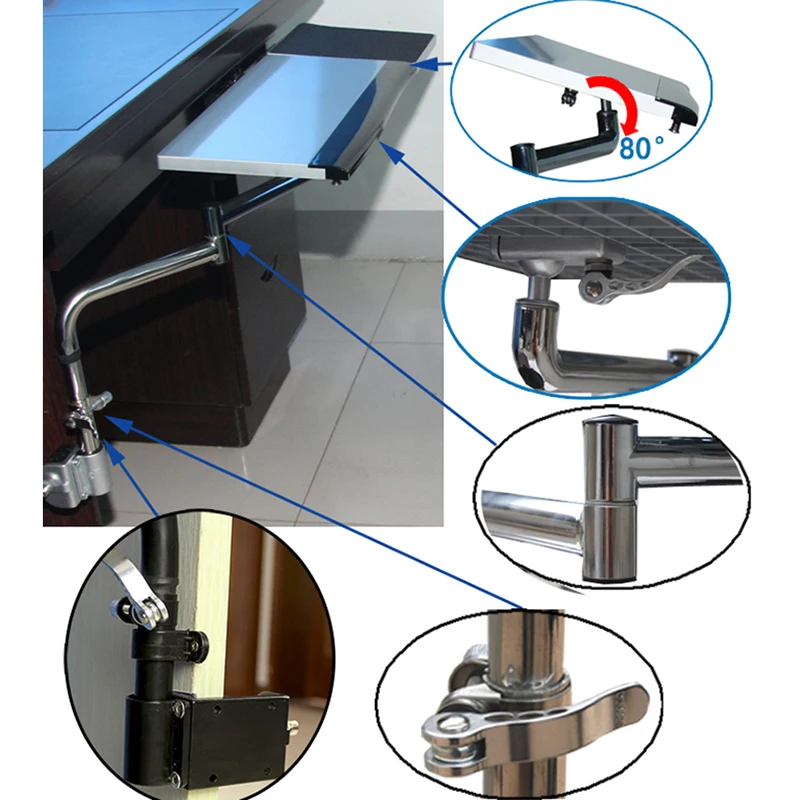 Ок лоток прикроватный монитор клавиатура держатель складной на 360 градусов вращение свободный подъем поворотный наклон ПК крепление офисный стол край зажима