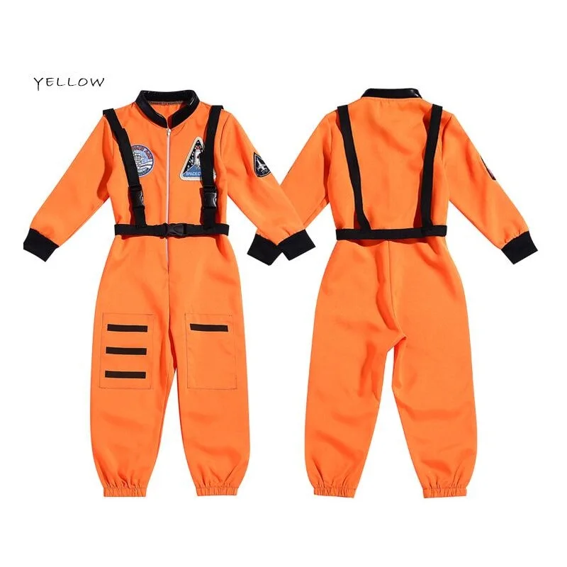 Дети астронавт костюм мальчиков красивый комбинезон космонавта Хэллоуин нарядное платье наряд в Карнавал-маскарад Вечерние производительность - Цвет: orange
