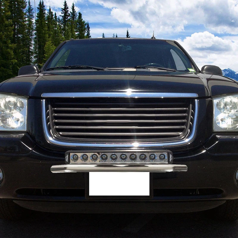 JXLCLYL Car Bull Bar Front Bumper License Plate Mount Bracket Light Holder Chrome