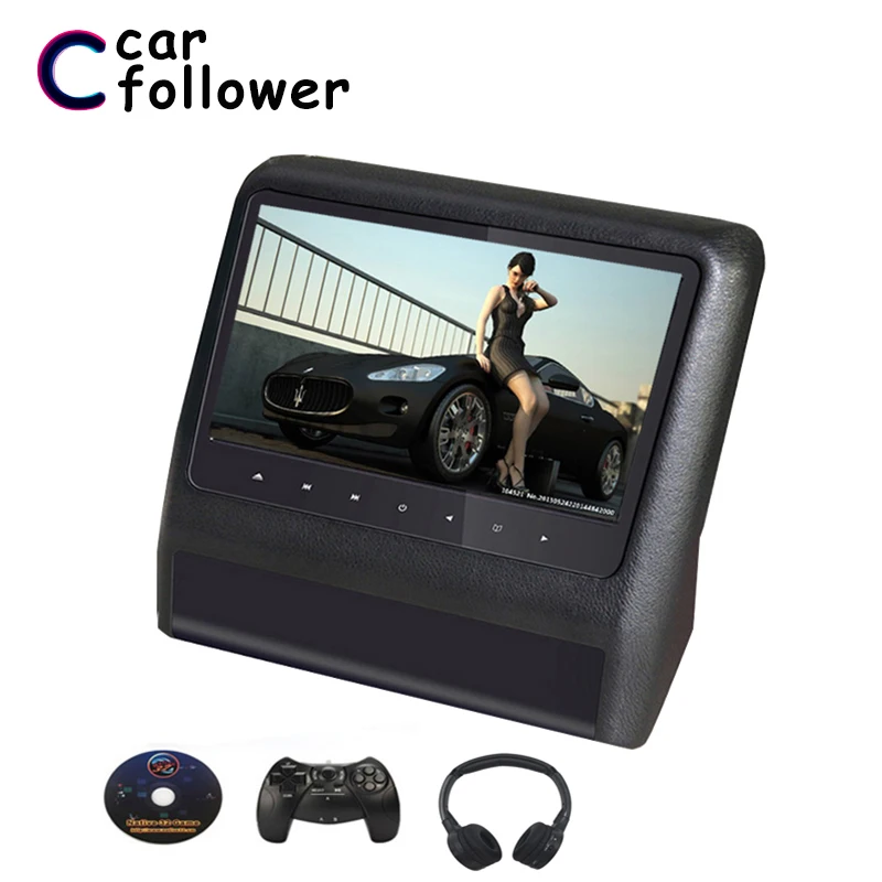 

9 Inch Car Headrest Monitor Video DVD Player with USB/SD 800*480 LCD Screen Backseat Displayer IR/FM Transmitter Remote