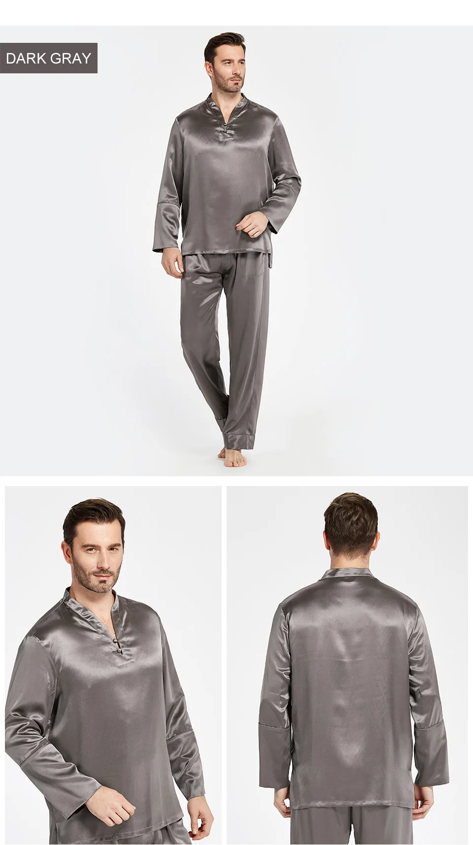 LilySilk пижама мужская белье костюм домашняя одежда для мужчн Пижамный комплект шелк 22 momme китайский Стиль