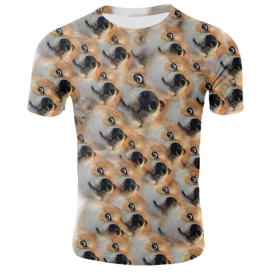 3d Dog Printed T Shirt Men Short Sleeve Homme Tshirt Hip Hop Tops