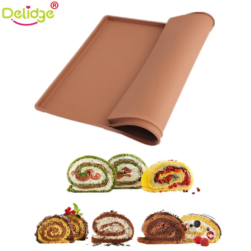 

Delidge 1 pc Cake Roll Mat Silicone Non-Stick Swiss Roll Molds Tray Square Shape Swiss Cake Rolls Pallets Chocolate Molds