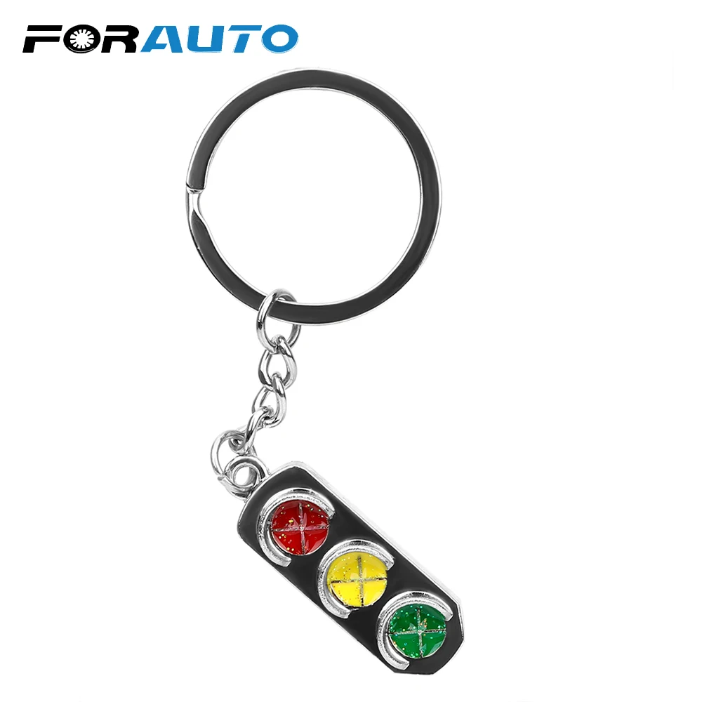 

FORAUTO Traffic Signal Shape Car Key Chain Key Fob Ornament Key Rings Fashion Auto Key Ring Creative Gift Car Styling