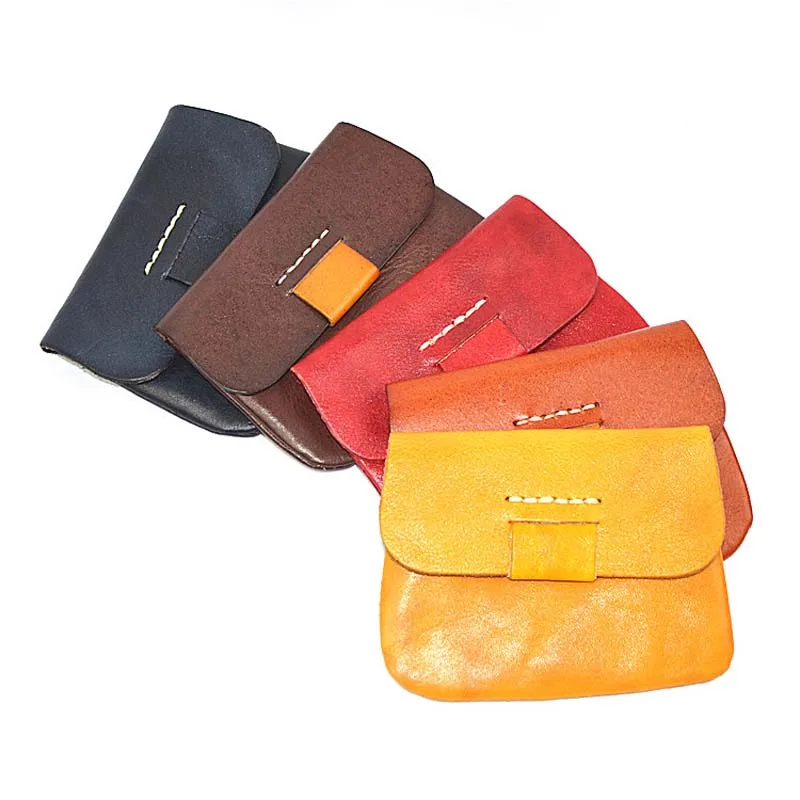 

AETOO Vegetable tanned leather retro handmade card bag hand-stitched leather small leather goods