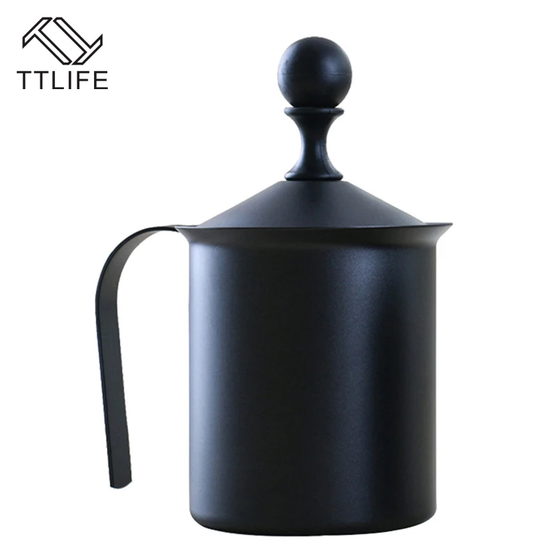 TTLIFE качественные 400 мл/800 мл из нержавеющей стали, двойной сетчатый пеновзбиватель для молока, Молочный Крем, инструмент для кофе