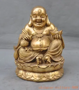 

Christmas china Buddhism brass wealth Ingots gourd happy sit lotus Maitreya Buddha ststue Halloween