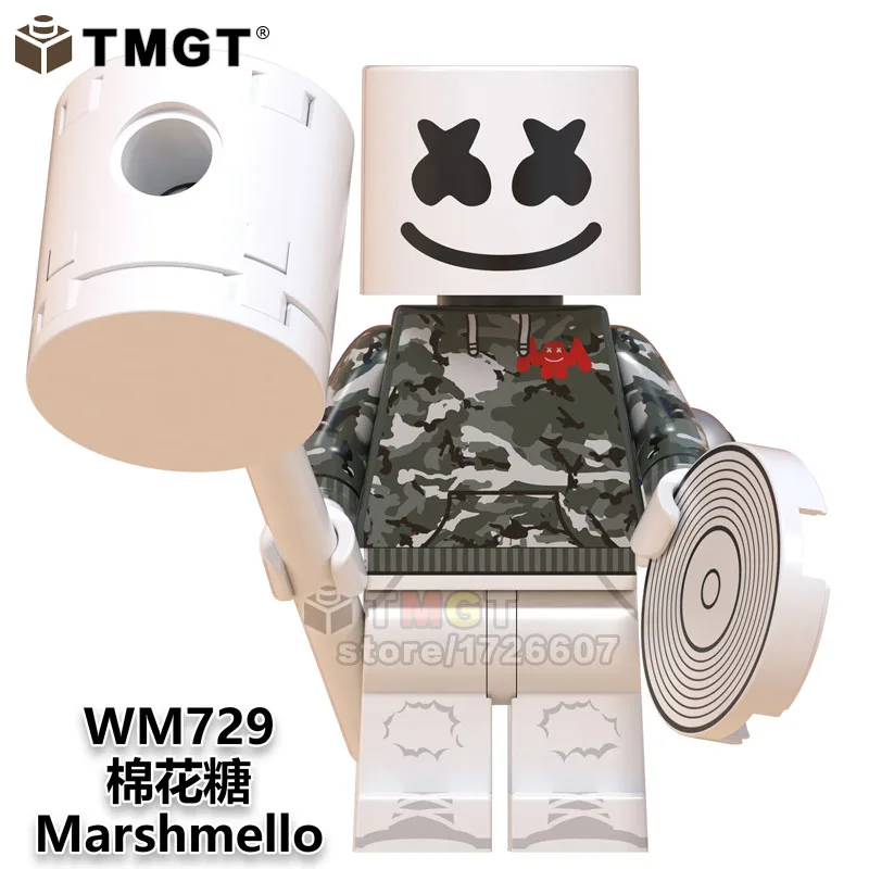 Marshmellow DJ рок певцы игрушки WM6064 микрофон молоток Фредди Меркурий поцелуй Группа Стэнли пол строительные блоки подарки для детей - Цвет: WM729