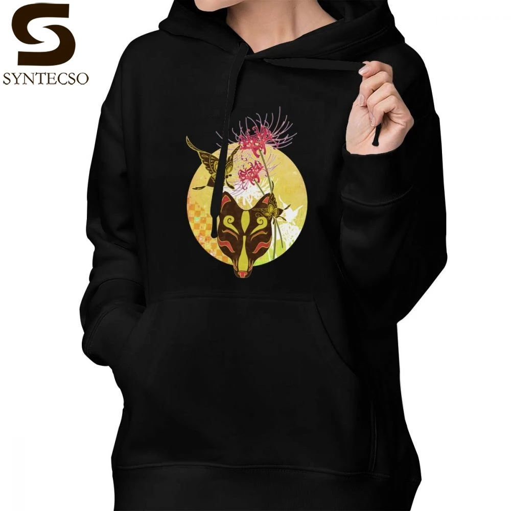 

Higanbana Hoodie Kitsune No Higanbana Hoodies Simple Cotton Hoodies Women Graphic Streetwear White XXL Pullover Hoodie