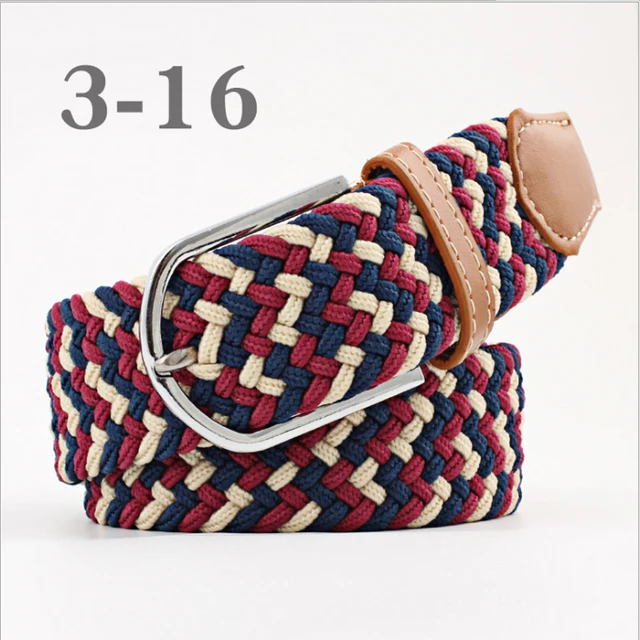 ZLD 60 Colors Female Casual Knitted Pin Buckle Men Belt Woven Canvas Elastic Expandable Braided Stretch Belts For Women Jeans 45