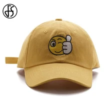 FS новая кепка со смайликом из мультфильма для мужчин и женщин, Корейская уличная желтая бейсбольная кепка, s хлопковая Спортивная Кепка для женщин, хип-хоп кепка для папы