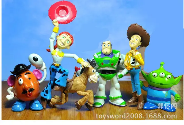 free shipping 6pcs set toy story cartoon pvc action figure toys for