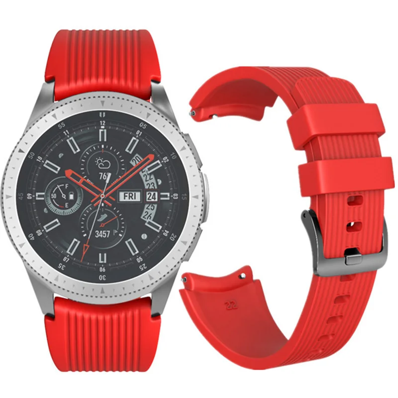 Ремешок силиконовый для Samsung Galaxy S3 Watch 42 мм 46 сменный Браслет в полоску телефона 22